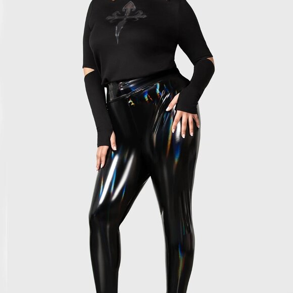Holographic Black Women's Pants - Picture 4 of 4